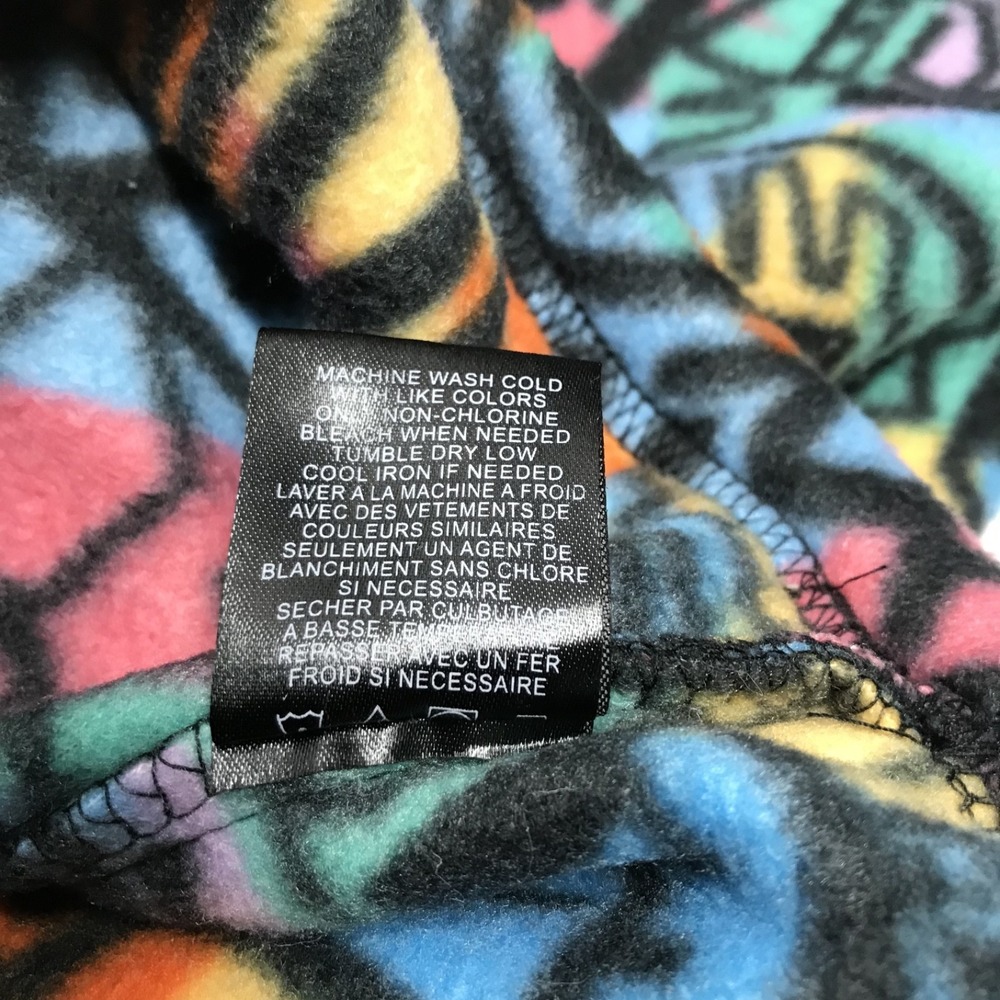 Empyre sweater Men's size Large Drawstring abstract Print Y2K Pink Blue Green - Picture 12 of 12